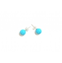 Blue Turquoise and Sterling Silver Stud Earrings
